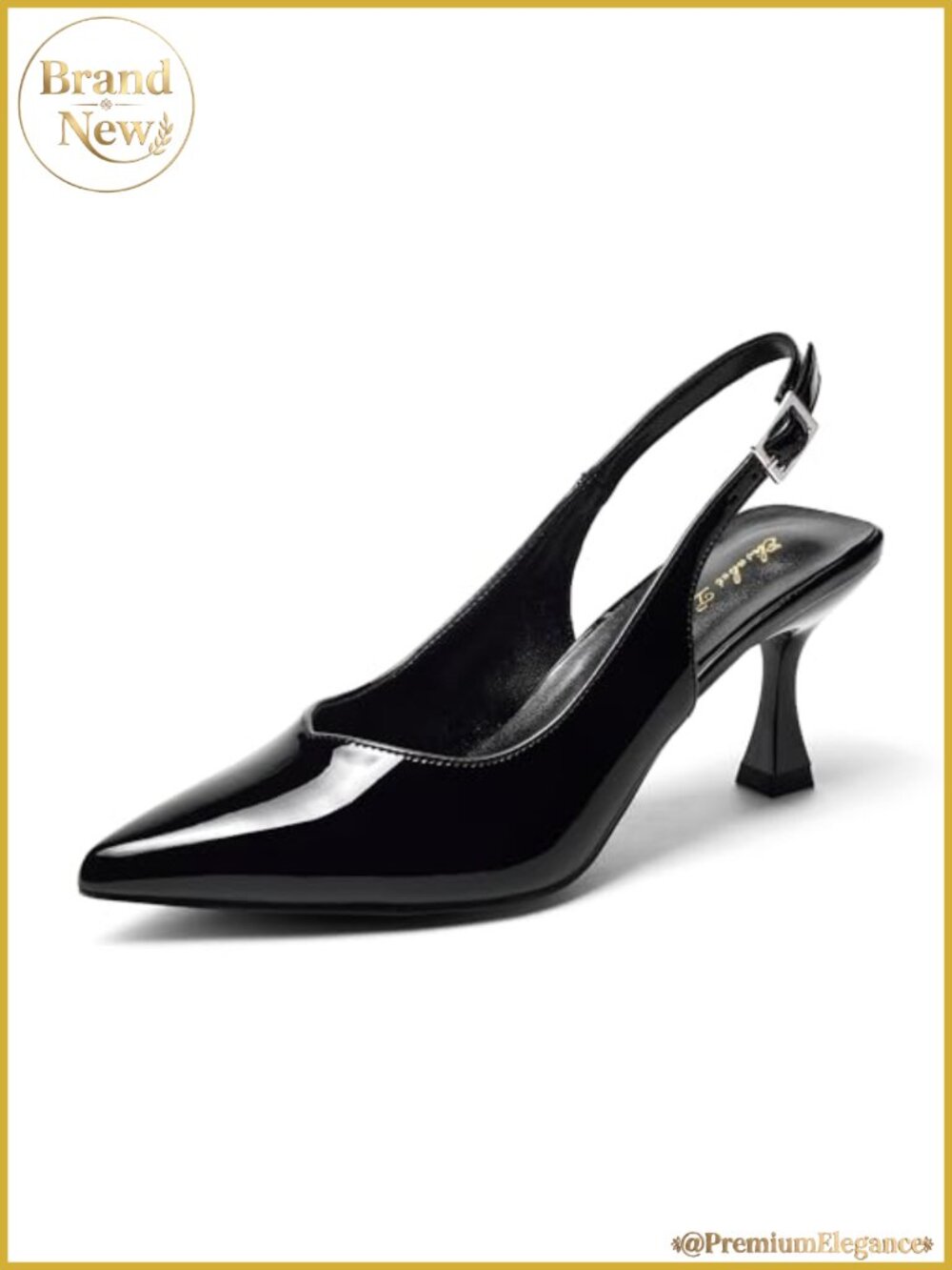 Kitten Heel Pumps Slingback Low Heels 3 Inch Stiletto Pointed Toe Elegant Formal